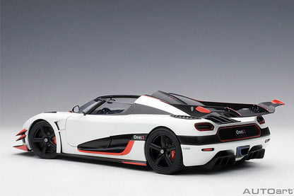 Koenigsegg One:1 Pebble White with Carbon Black and Red Accents