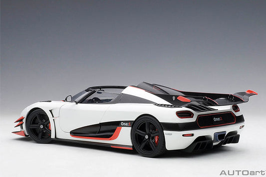 Koenigsegg One:1 Pebble White with Carbon Black and Red Accents