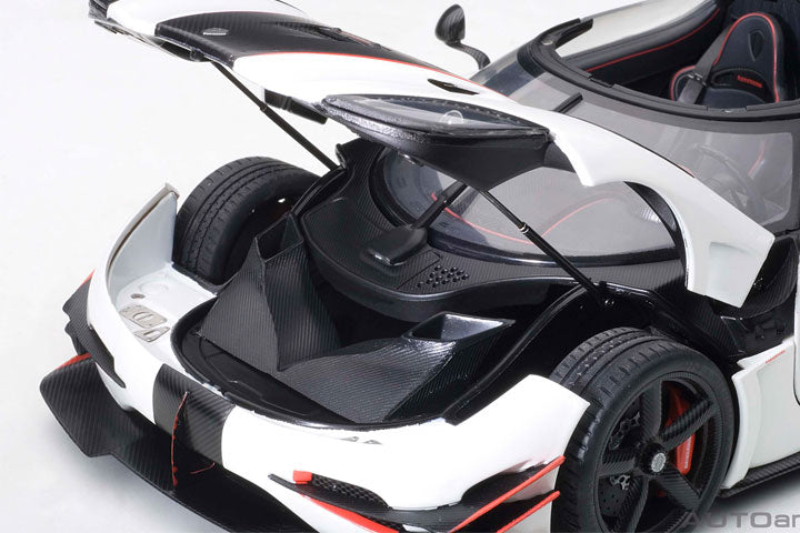 Koenigsegg One:1 Pebble White with Carbon Black and Red Accents
