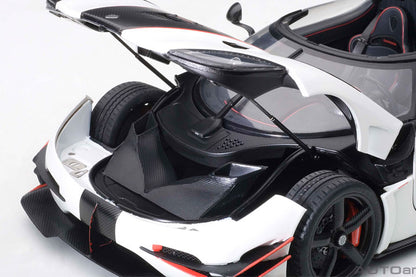 Koenigsegg One:1 Pebble White with Carbon Black and Red Accents