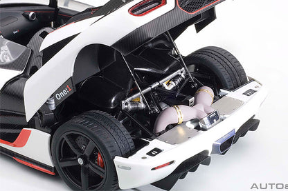Koenigsegg One:1 Pebble White with Carbon Black and Red Accents