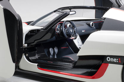 Koenigsegg One:1 Pebble White with Carbon Black and Red Accents