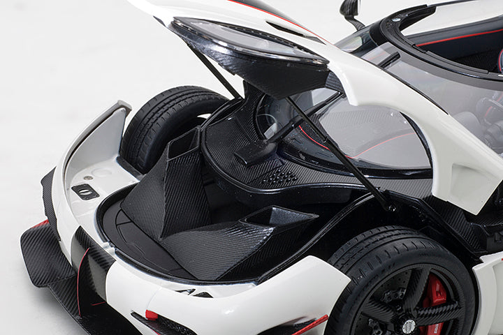 Koenigsegg One:1 Pebble White with Carbon Black and Red Accents