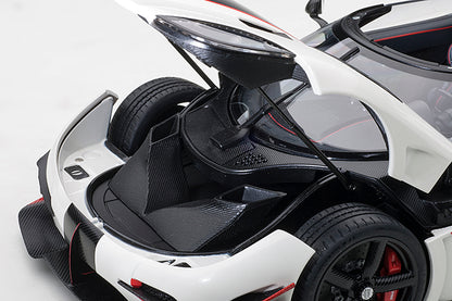 Koenigsegg One:1 Pebble White with Carbon Black and Red Accents