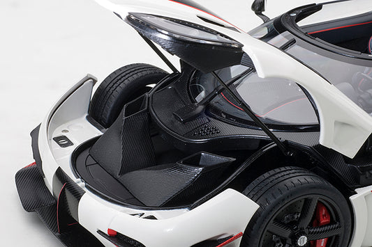 Koenigsegg One:1 Pebble White with Carbon Black and Red Accents