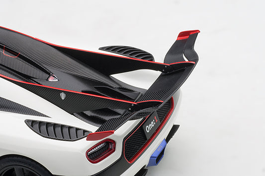 Koenigsegg One:1 Pebble White with Carbon Black and Red Accents