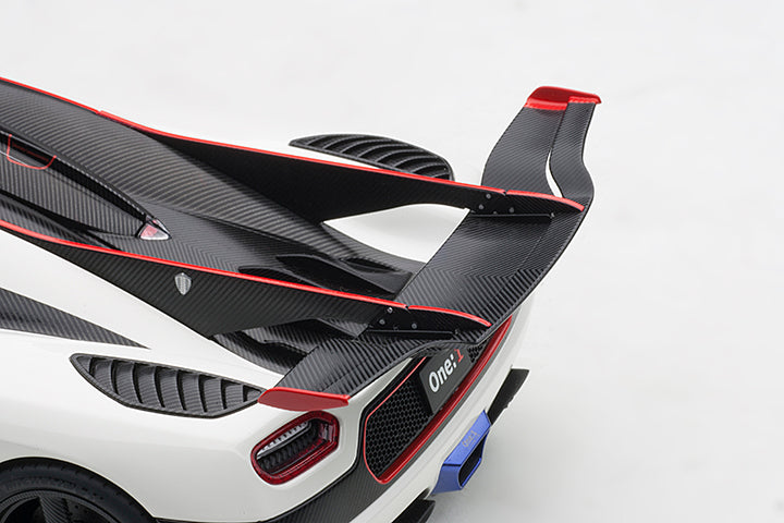 Koenigsegg One:1 Pebble White with Carbon Black and Red Accents