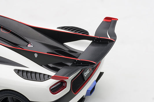 Koenigsegg One:1 Pebble White with Carbon Black and Red Accents