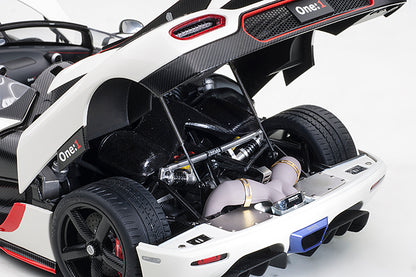 Koenigsegg One:1 Pebble White with Carbon Black and Red Accents