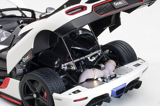 Koenigsegg One:1 Pebble White with Carbon Black and Red Accents