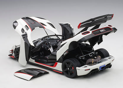 Koenigsegg One:1 Pebble White with Carbon Black and Red Accents