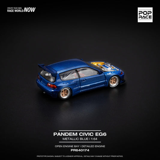 Honda Civic EG6 Pandem Metallic Blue with Open Hood