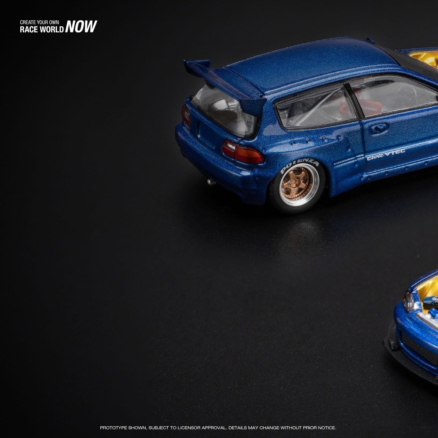 Honda Civic EG6 Pandem Metallic Blue with Open Hood