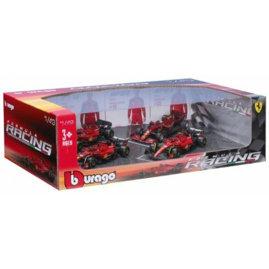 Ferrari F1 Racing Set; SF-23 No.16, SF-23 No.55, F1-75 No.16 75th Anniversary, F1-75 No.55