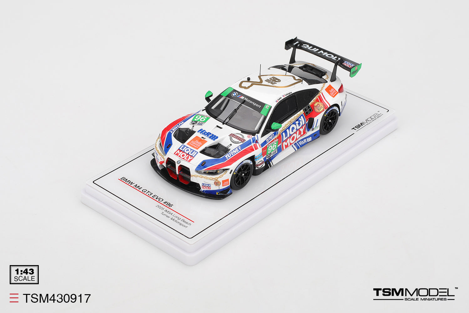BMW M4 GT3 Evo No.96 Turner Motorsport 2025 IMSA Long Beach Gp