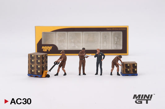 UPS Driver and Workers Figurine Set