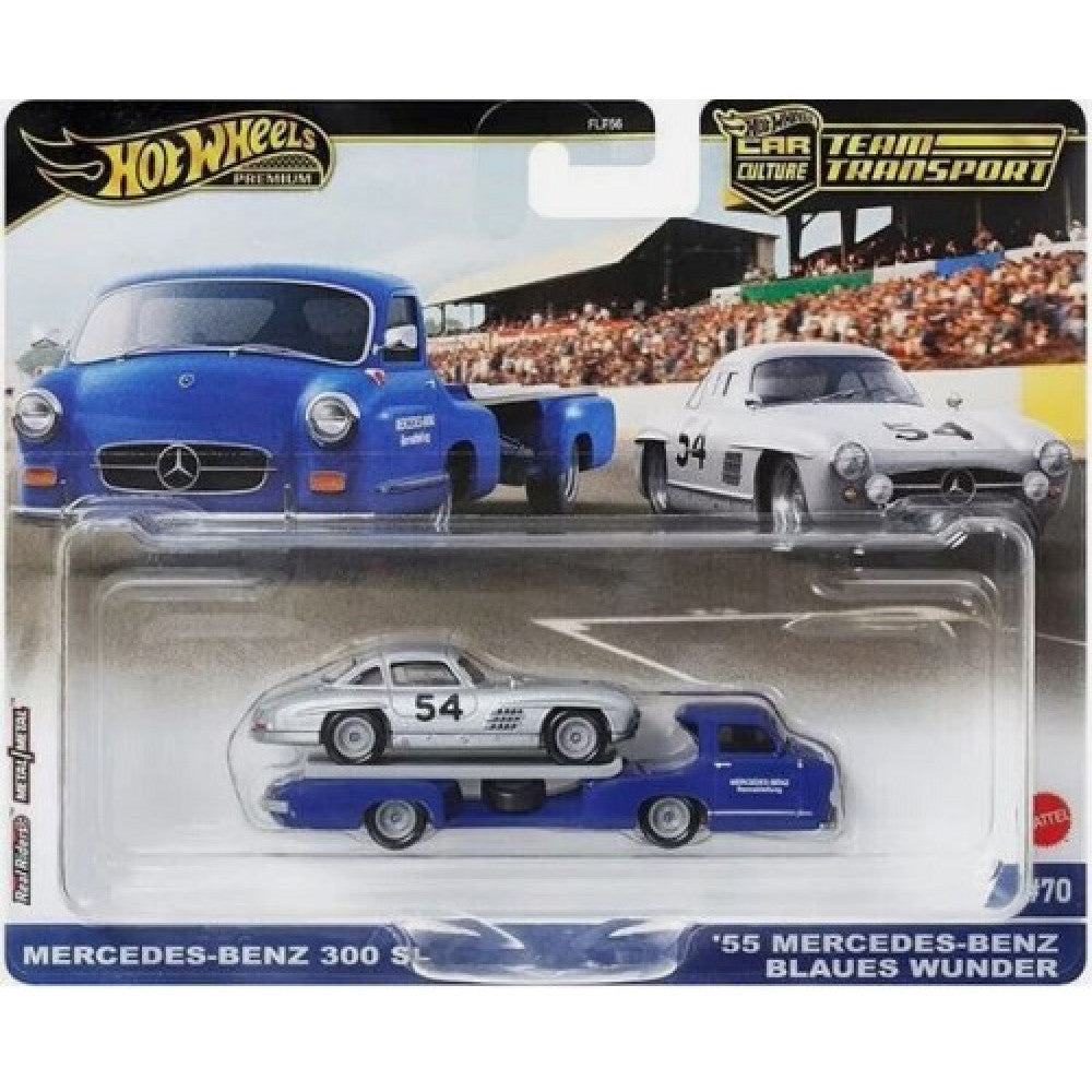 Hot Wheels Team Transport Mercedes-Benz 300 SL and '55 Blaues Wunder No.70