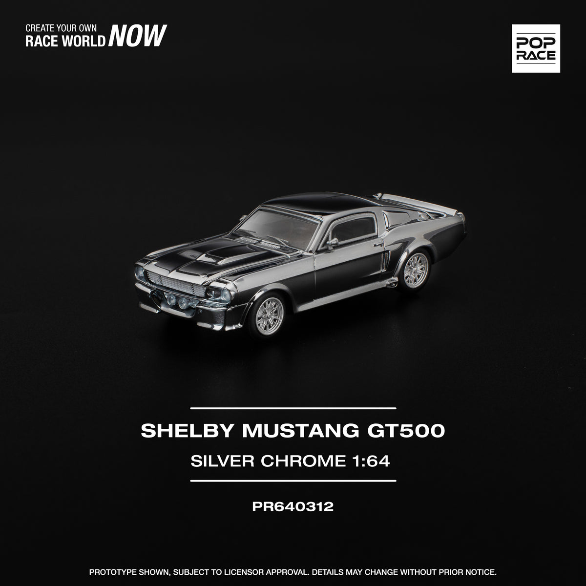 Shelby Mustang GT500 Silver Chrome